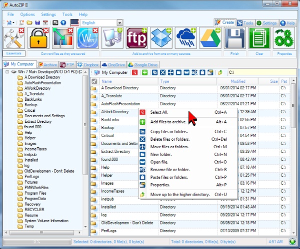 Click to view AutoZIP II 4.5.0.0 screenshot